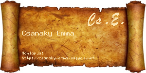 Csanaky Emma névjegykártya